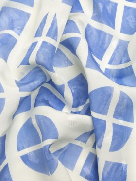 Hands Viscose Jacquard Print – Blue Divided Geometric Shapes – Mood Exclusive Elementary Views Hands Viscose Jacquard Print – Blue Divided Geometric Shapes – Mood Exclusive Elementary Views