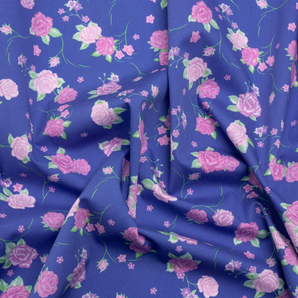 Mood Exclusive Blue Little Romantic Stretch Cotton Poplin Mood Exclusive Blue Little Romantic Stretch Cotton Poplin