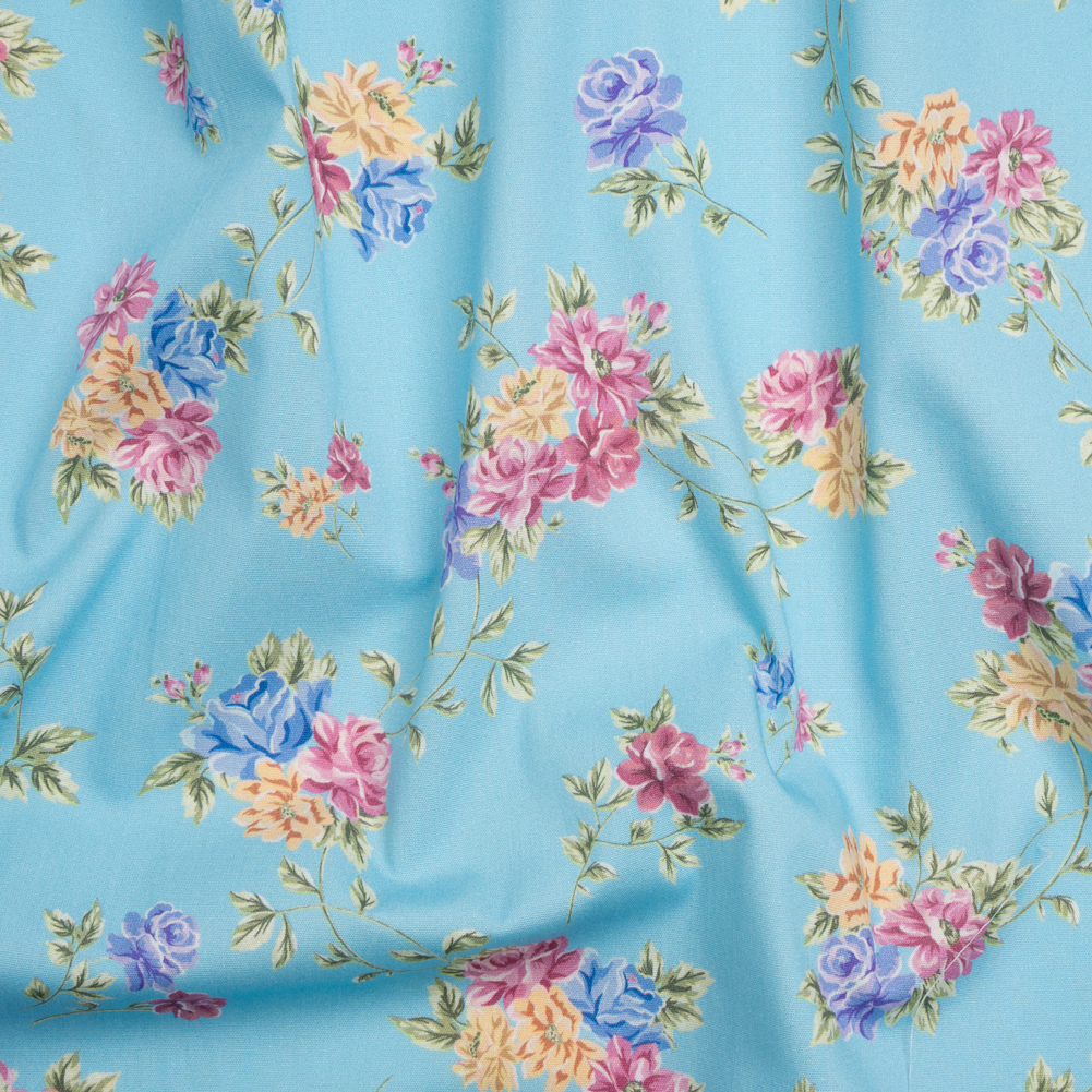 Mood Exclusive Blue Aromatic Enchantments Stretch Cotton Poplin Mood Exclusive Blue Aromatic Enchantments Stretch Cotton Poplin