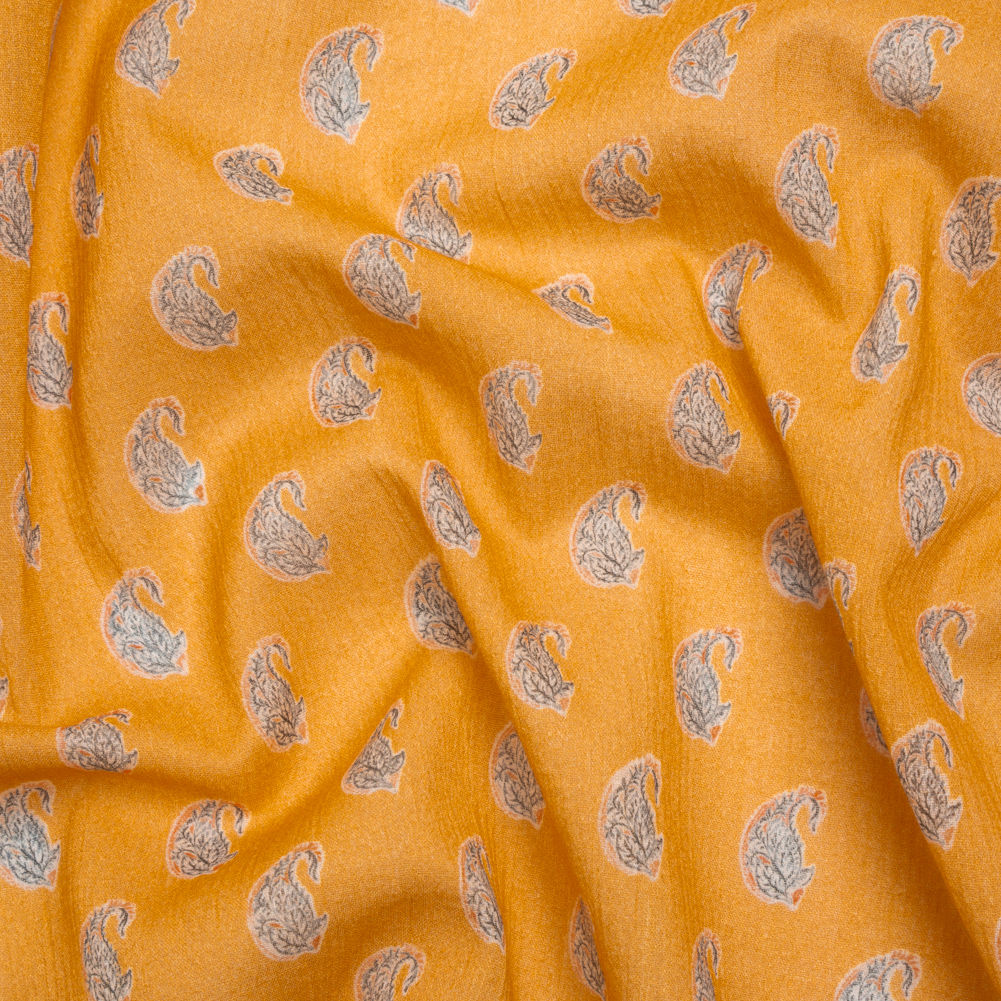 Crinkled Cotton Gauzy Woven Print – Mango Orange and Blue Paisley – Mood Exclusive Bit of Bloom Crinkled Cotton Gauzy Woven Print – Mango Orange and Blue Paisley – Mood Exclusive Bit of Bloom