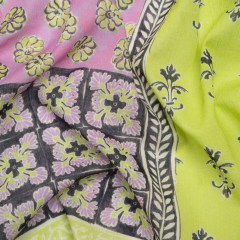 Crinkled Cotton Gauzy Woven Panel – Baby Pink and Lime Green Floral Patchwork – Mood Exclusive Oued Fes Crinkled Cotton Gauzy Woven Panel – Baby Pink and Lime Green Floral Patchwork – Mood Exclusive Oued Fes