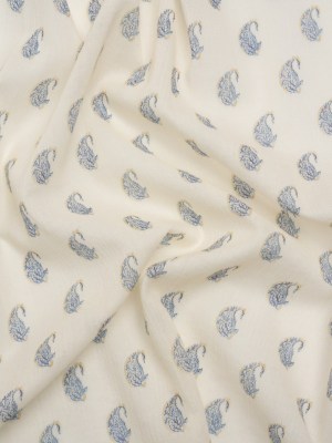 Crinkled Cotton Gauzy Woven Print – Cream and Blue Paisley – Mood Exclusive Bit of Bloom Crinkled Cotton Gauzy Woven Print – Cream and Blue Paisley – Mood Exclusive Bit of Bloom