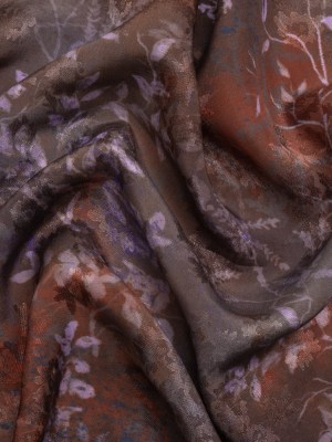 Floral Viscose Jacquard Print – Brown and Purple Leaves – Mood Exclusive Seasonal Impressions Floral Viscose Jacquard Print – Brown and Purple Leaves – Mood Exclusive Seasonal Impressions