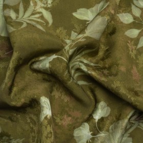 Floral Viscose Jacquard Print – Olive Green Leafy Floral – Mood Exclusive Willow Wanderer Floral Viscose Jacquard Print – Olive Green Leafy Floral – Mood Exclusive Willow Wanderer