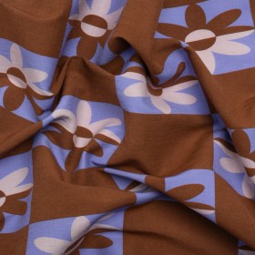 Mood Exclusive Brown Check Yourself Stretch Viscose and Polyamide Twill Mood Exclusive Brown Check Yourself Stretch Viscose and Polyamide Twill