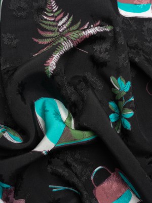 Floral Viscose Jacquard Print – Black, Blue and Red Camping Icons – Mood Exclusive Friend of Fern Floral Viscose Jacquard Print – Black, Blue and Red Camping Icons – Mood Exclusive Friend of Fern