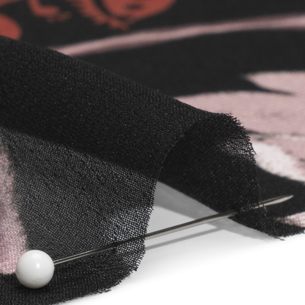 Mood Exclusive Red Ballroom Botanicals Viscose Chiffon