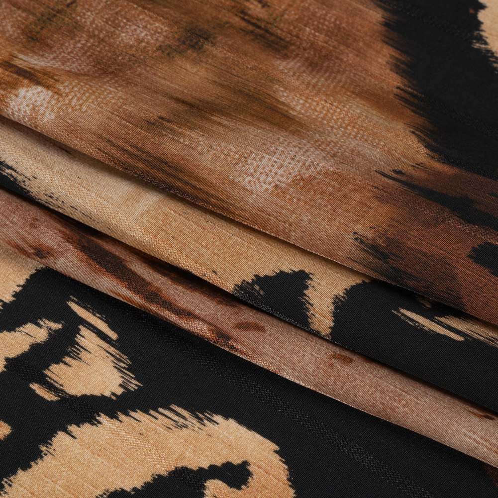 Striped Viscose Jacquard Print – Brown and Black Floral Ikat – Mood Exclusive Some Semblance Striped Viscose Jacquard Print – Brown and Black Floral Ikat – Mood Exclusive Some Semblance