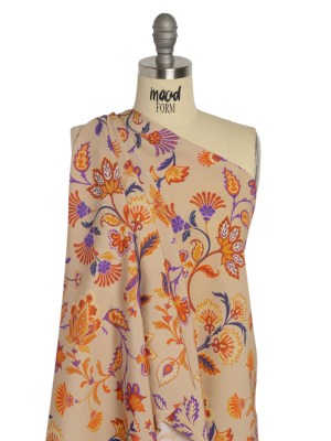 Mood Exclusive Beige Nutmeg Meadow Sustainable Viscose and Polyester Twill Mood Exclusive Beige Nutmeg Meadow Sustainable Viscose and Polyester Twill