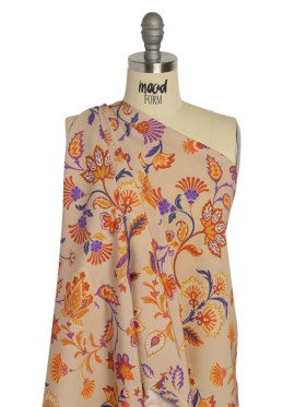 Mood Exclusive Beige Nutmeg Meadow Sustainable Viscose and Polyester Twill Mood Exclusive Beige Nutmeg Meadow Sustainable Viscose and Polyester Twill