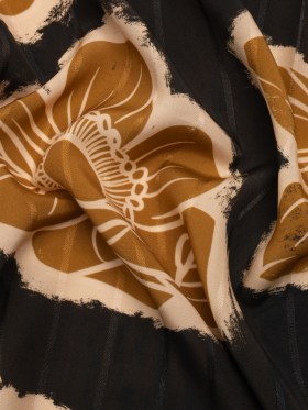 Striped Viscose Jacquard Print – Mustard Floral – Mood Exclusive Simple Luxuries Striped Viscose Jacquard Print – Mustard Floral – Mood Exclusive Simple Luxuries