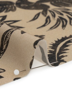 Mood Exclusive Beige Pheonix Flowers Sustainable Viscose and Polyester Twill Mood Exclusive Beige Pheonix Flowers Sustainable Viscose and Polyester Twill