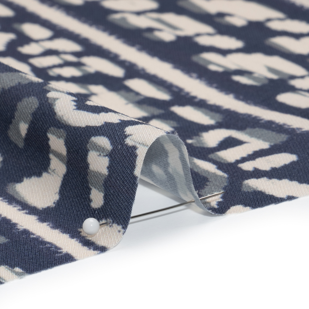 Mood Exclusive Blue Sun Carvings Sustainable Viscose and Polyester Twill Mood Exclusive Blue Sun Carvings Sustainable Viscose and Polyester Twill