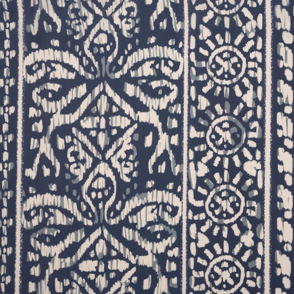 Mood Exclusive Blue Sun Carvings Sustainable Viscose and Polyester Twill Mood Exclusive Blue Sun Carvings Sustainable Viscose and Polyester Twill