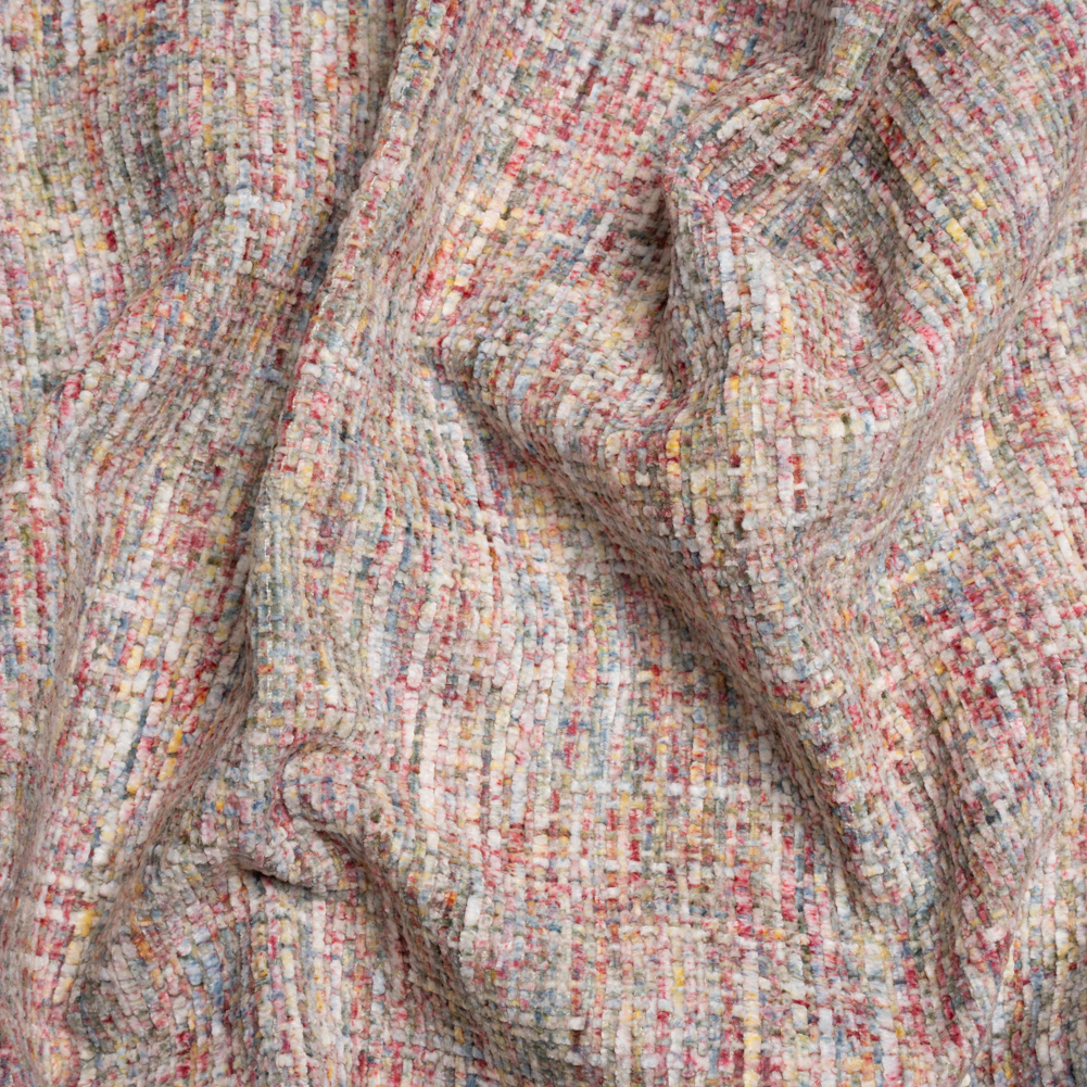Pink, Blue and Cream Mottled Chenille Tweed Pink, Blue and Cream Mottled Chenille Tweed