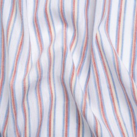 Baby Blue, Red and White Shadow Stripes Lightweight Linen Woven Baby Blue, Red and White Shadow Stripes Lightweight Linen Woven