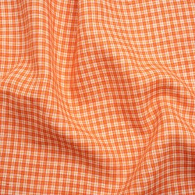 Orange, Yellow and White Plaid Medium Weight Linen Woven Orange, Yellow and White Plaid Medium Weight Linen Woven