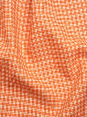 Orange, Yellow and White Plaid Medium Weight Linen Woven Orange, Yellow and White Plaid Medium Weight Linen Woven