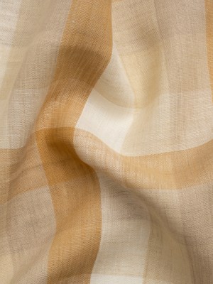 Beige and Cream Checkered Lightweight Linen Woven Beige and Cream Checkered Lightweight Linen Woven