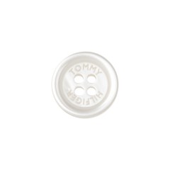 Tommy Hilfiger White Plastic 4-Hole Button – 24L/15mm Tommy Hilfiger White Plastic 4-Hole Button – 24L/15mm