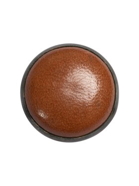 Light Brown and Gunmetal Domed Leather Shank Back Button – 36L/23mm Light Brown and Gunmetal Domed Leather Shank Back Button – 36L/23mm