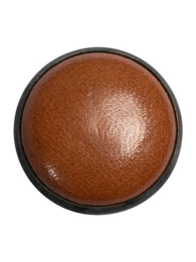 Light Brown and Gunmetal Domed Leather Shank Back Button – 40L/25.5mm Light Brown and Gunmetal Domed Leather Shank Back Button – 40L/25.5mm