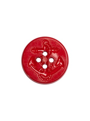 Red Anchor Plastic 4-Hole Button – 24L/15mm Red Anchor Plastic 4-Hole Button – 24L/15mm