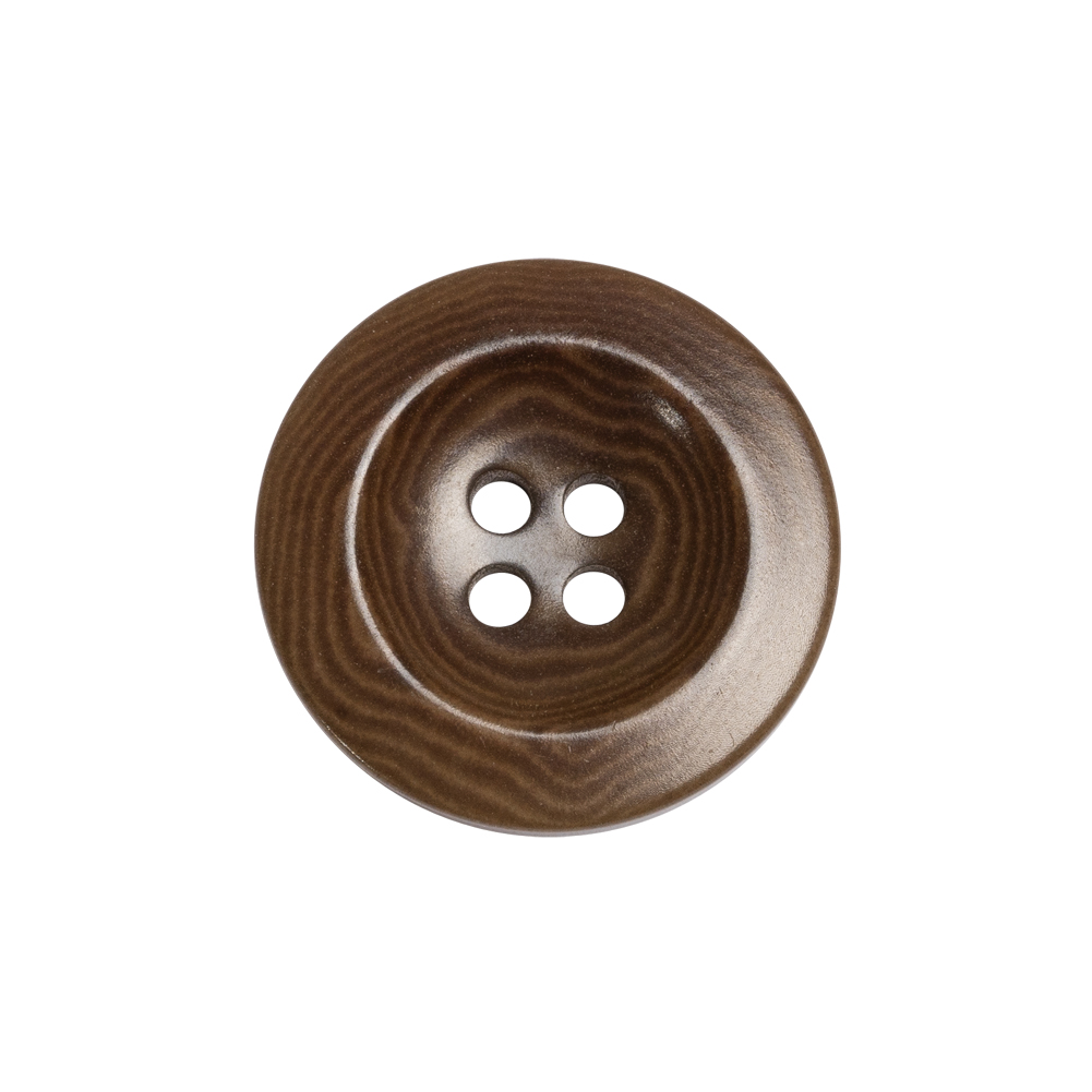 Brown Wood Grain Dish Shaped Plastic 4-Hole Button – 36L/23mm Brown Wood Grain Dish Shaped Plastic 4-Hole Button – 36L/23mm