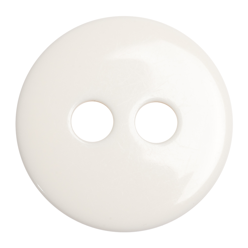 White Plastic 2-Hole Button - 60L/38mm