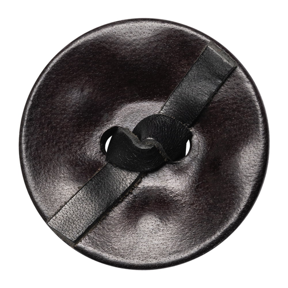 Black Knotted Leather Button – 60L/38mm Black Knotted Leather Button – 60L/38mm