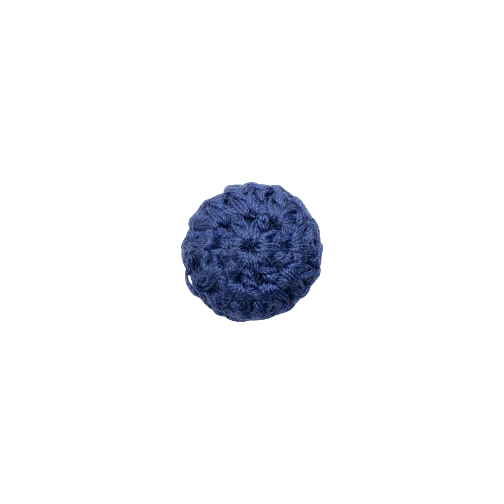 Matte Blue Crochet Fabric Covered Shank Back Button – 18L/11.5mm Matte Blue Crochet Fabric Covered Shank Back Button – 18L/11.5mm