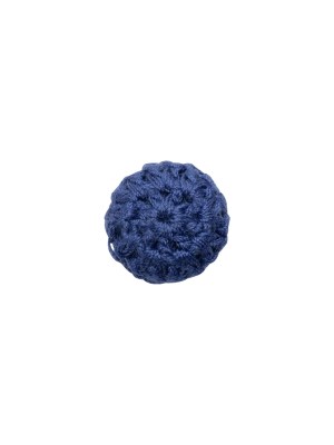 Matte Blue Crochet Fabric Covered Shank Back Button – 18L/11.5mm Matte Blue Crochet Fabric Covered Shank Back Button – 18L/11.5mm