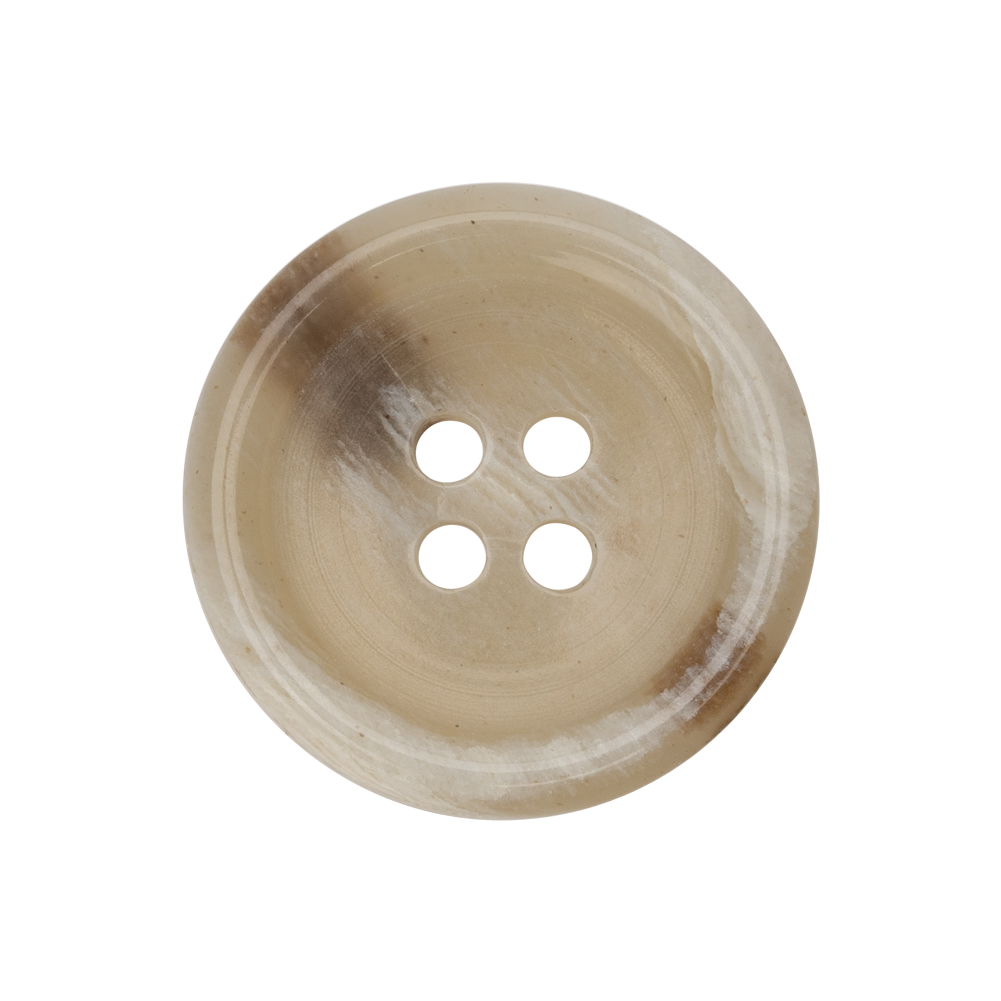 Ivory Streaked Rolled Rim Plastic 4-Hole Button – 40L/25.5mm Ivory Streaked Rolled Rim Plastic 4-Hole Button – 40L/25.5mm