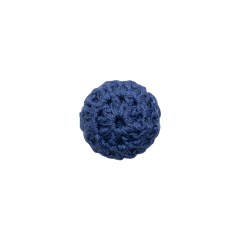 Matte Blue Crochet Fabric Covered Shank Back Button – 20L/12.5mm Matte Blue Crochet Fabric Covered Shank Back Button – 20L/12.5mm