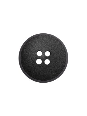 Plastic 4-Hole Button – Matte Black Glossy Rim – 28L/18mm Plastic 4-Hole Button – Matte Black Glossy Rim – 28L/18mm