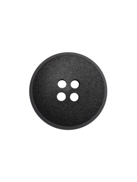 Plastic 4-Hole Button – Matte Black Glossy Rim – 28L/18mm Plastic 4-Hole Button – Matte Black Glossy Rim – 28L/18mm