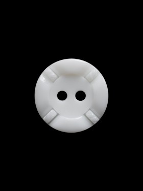 White Decorative Notched Rim Two Piece Plastic 2-Hole Button – 24L/15mm White Decorative Notched Rim Two Piece Plastic 2-Hole Button – 24L/15mm
