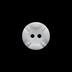 White Decorative Notched Rim Two Piece Plastic 2-Hole Button – 24L/15mm White Decorative Notched Rim Two Piece Plastic 2-Hole Button – 24L/15mm
