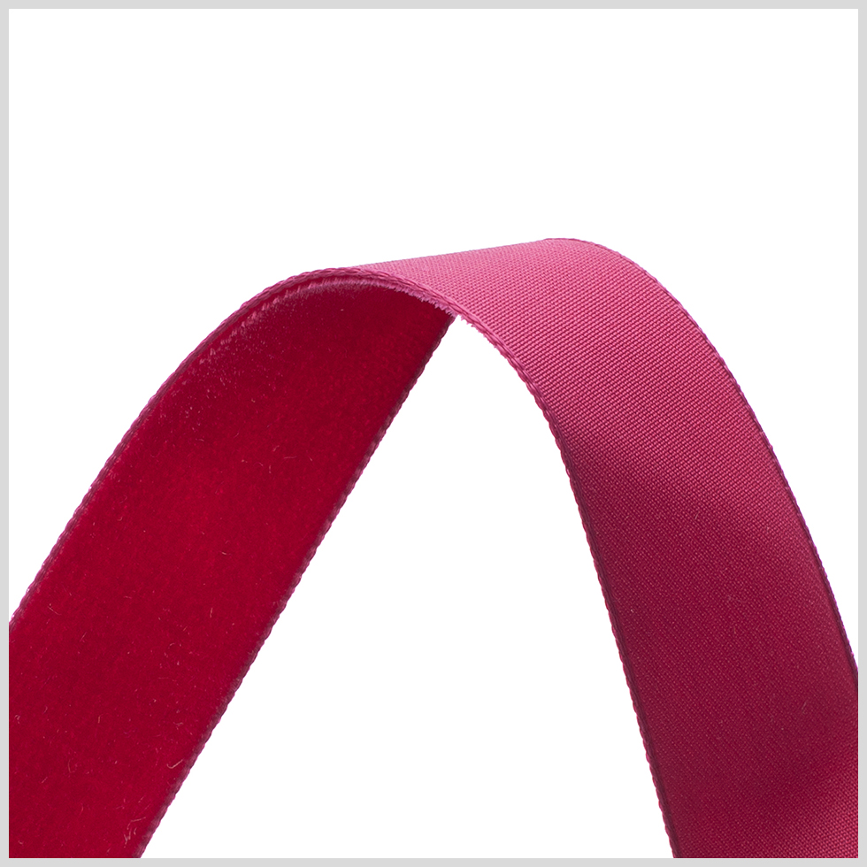 0.875" Wine Nylon Velvet Ribbon