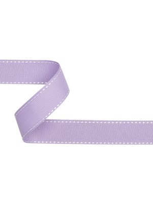 Grosgrain Ribbon with White Stitched Borders – Lilac – 1″ Grosgrain Ribbon with White Stitched Borders – Lilac – 1″