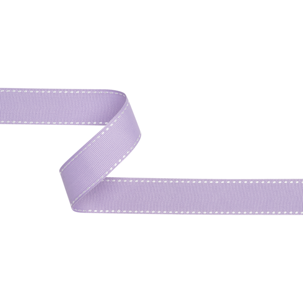 Grosgrain Ribbon with White Stitched Borders – Lilac – 1″ Grosgrain Ribbon with White Stitched Borders – Lilac – 1″