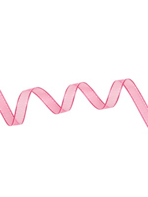 Sheer Ribbon with White Stitched Border – 0.5″ – Fuchsia Sheer Ribbon with White Stitched Border – 0.5″ – Fuchsia