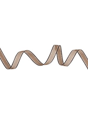 Sheer Ribbon with White Stitched Border – 0.5″ – Brown Sheer Ribbon with White Stitched Border – 0.5″ – Brown