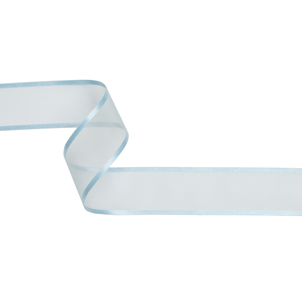 Sheer Ribbon with Double Faced Satin Edges – 1.375″ – Baby Blue Sheer Ribbon with Double Faced Satin Edges – 1.375″ – Baby Blue