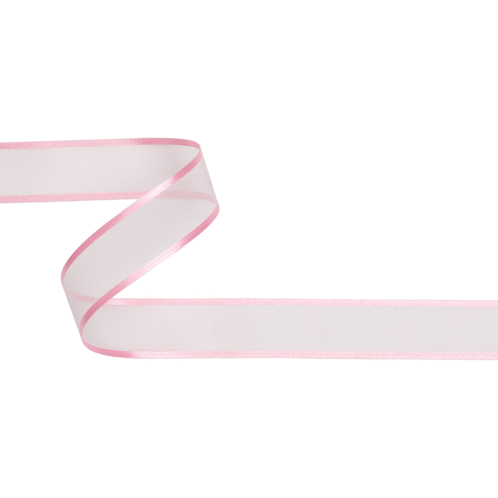 Sheer Ribbon with Double Faced Satin Edges – 1″ – Pink Sheer Ribbon with Double Faced Satin Edges – 1″ – Pink