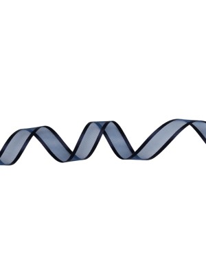 Sheer Ribbon with Double Faced Satin Edges – 0.75″ – Navy Sheer Ribbon with Double Faced Satin Edges – 0.75″ – Navy