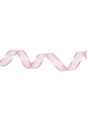 Sheer Ribbon with Double Faced Satin Edges – 0.75″ – Pink Sheer Ribbon with Double Faced Satin Edges – 0.75″ – Pink