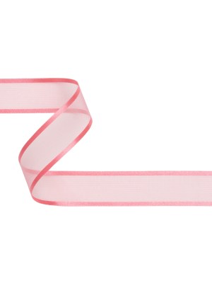 Sheer Ribbon with Double Faced Satin Edges – 1″ – Rose Sheer Ribbon with Double Faced Satin Edges – 1″ – Rose