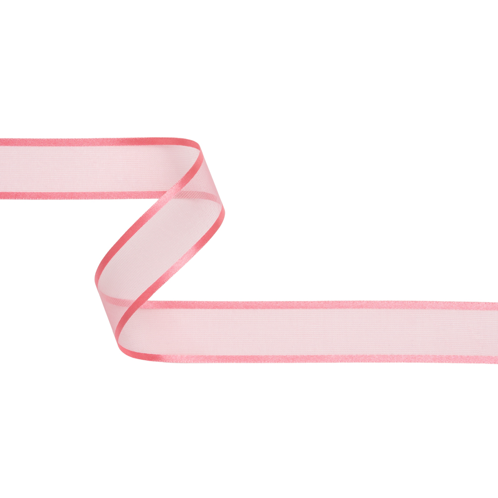 Sheer Ribbon with Double Faced Satin Edges – 1″ – Rose Sheer Ribbon with Double Faced Satin Edges – 1″ – Rose