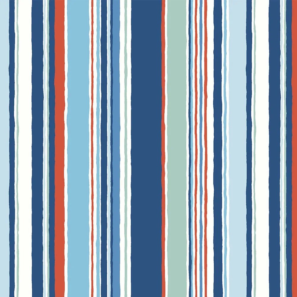Liberty Art Fabrics Blue and Red Deckchair Stripes Lasenby Quilting Cotton Liberty Art Fabrics Blue and Red Deckchair Stripes Lasenby Quilting Cotton